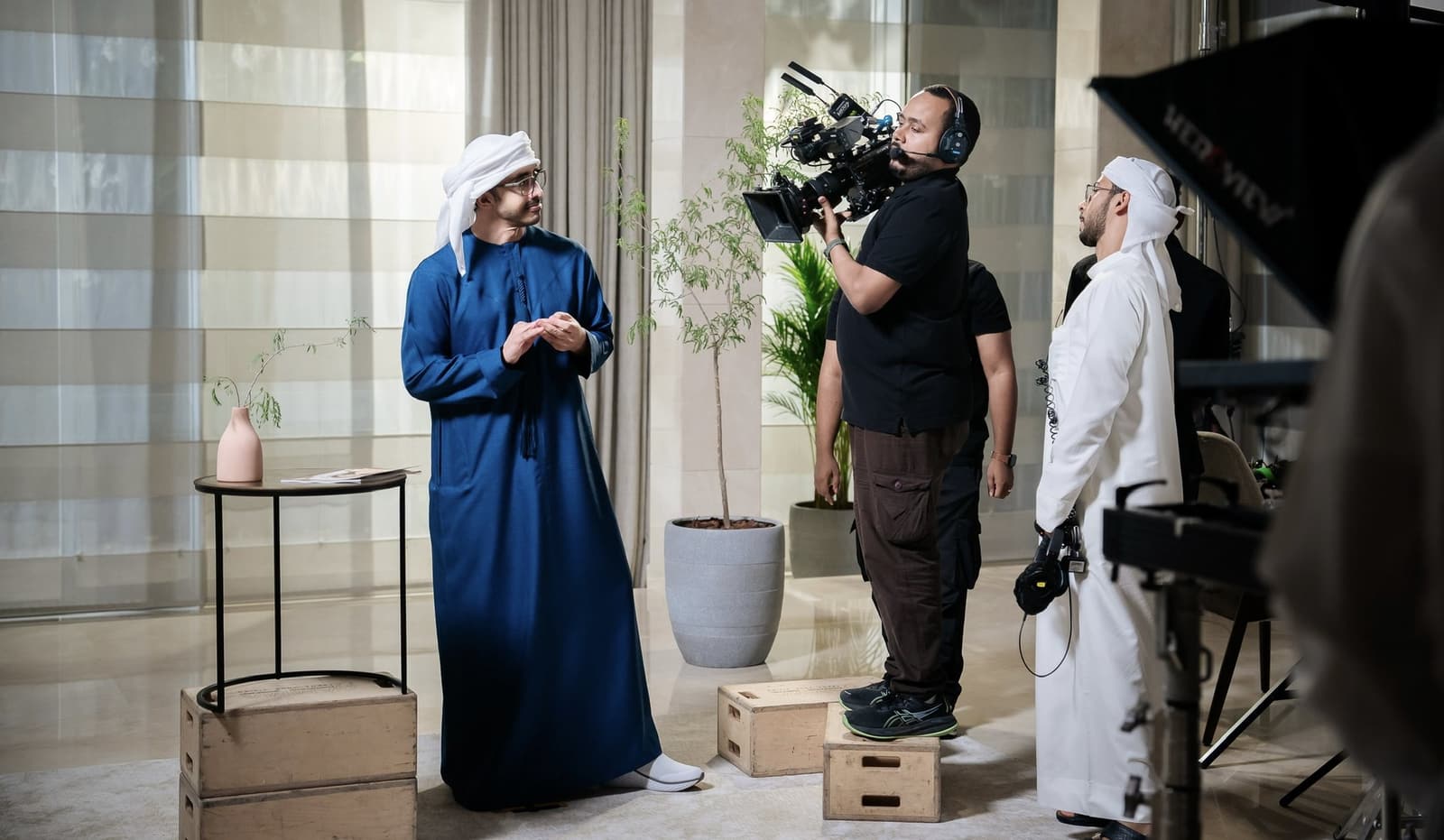 Behind the scenes on a Fekra Filmz shoot